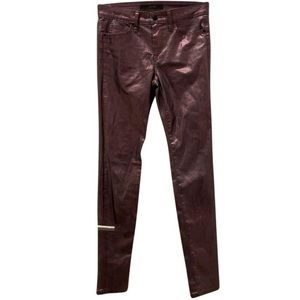 Joe’s Jeans Mid-rise Pink Raspberry Metallic Denim